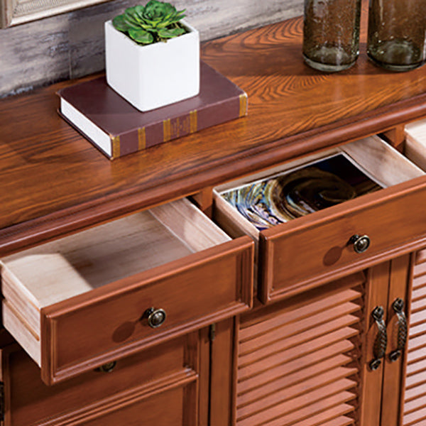 38.18" Tall Wood Rectangular Cabinet 3 - Drawer and 2 - Door Accent Chest