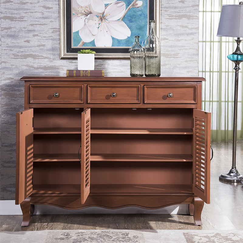 38.18" Tall Wood Rectangular Cabinet 3 - Drawer and 2 - Door Accent Chest