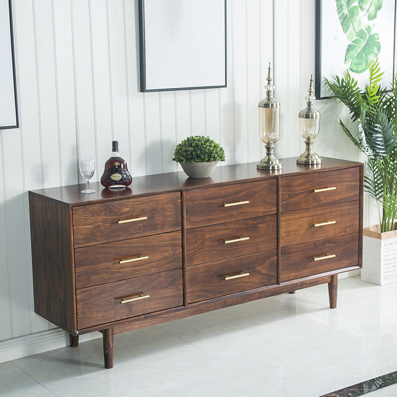 Contemporary Chest Pine 9 - Drawer Bar Pulls Straight Legs Accent Chest