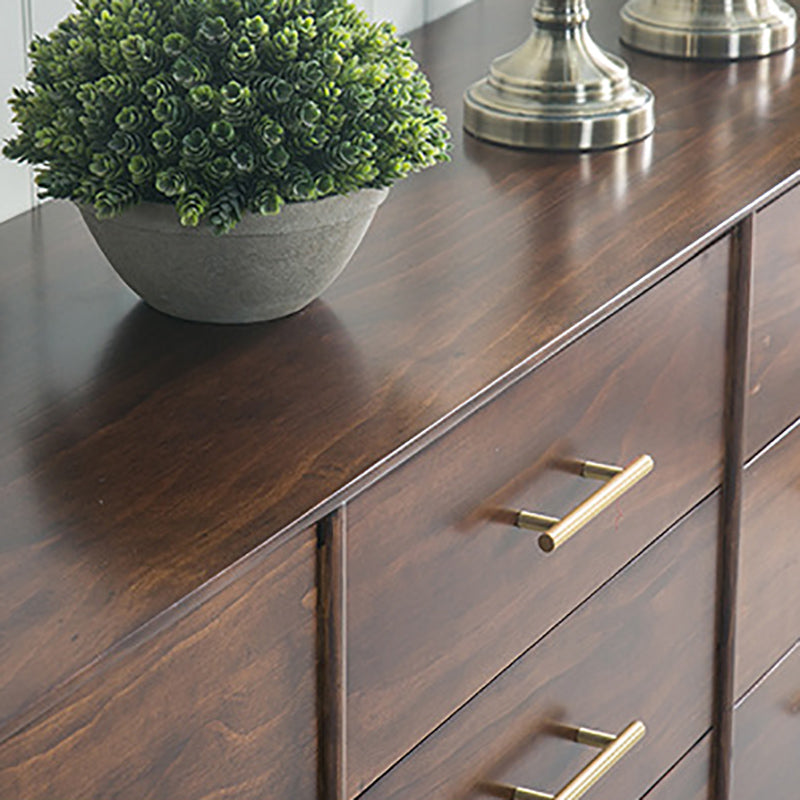 Contemporary Chest Pine 9 - Drawer Bar Pulls Straight Legs Accent Chest