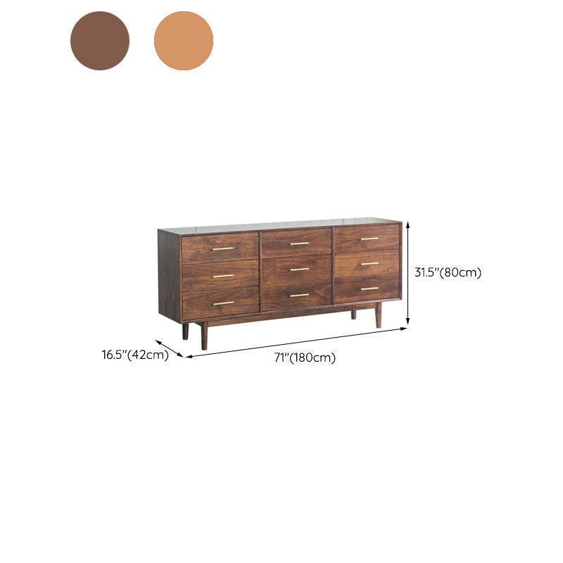 Contemporary Chest Pine 9 - Drawer Bar Pulls Straight Legs Accent Chest