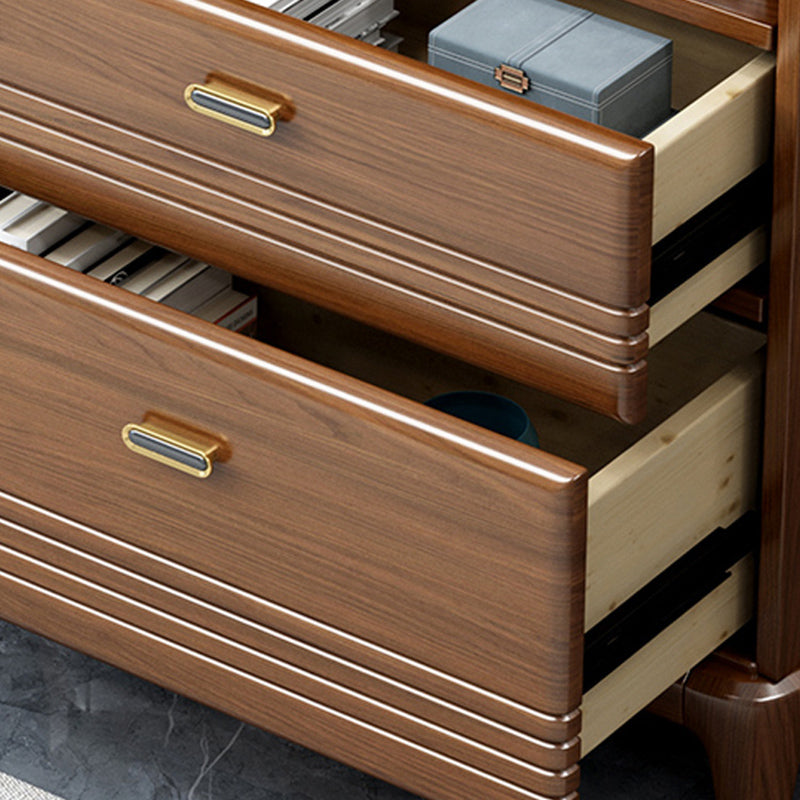 Mid-Century Modern Brown Chest 27.55" Wide 2/3/4 - Drawer Accent Chest