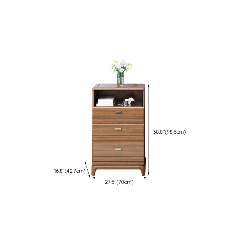 Mid-Century Modern Brown Chest 27.55" Wide 2/3/4 - Drawer Accent Chest