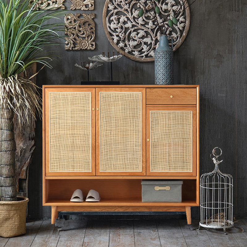 Contemporary Cabinet Pine Rectangle 1 - Drawer with Doors Knobs Accent Cabinet