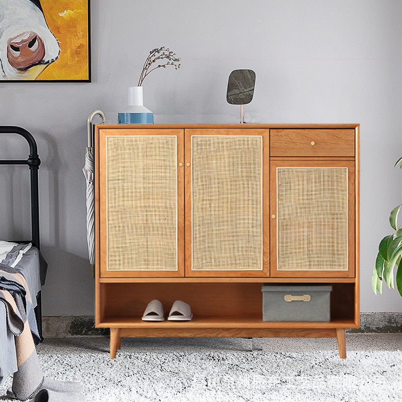 Contemporary Cabinet Pine Rectangle 1 - Drawer with Doors Knobs Accent Cabinet