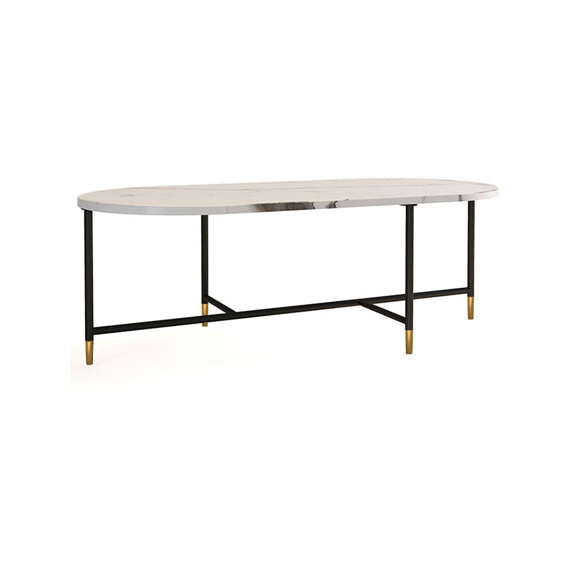 Round Marble Top Coffee Table Glam 4 Legs Coffee Cocktail Table