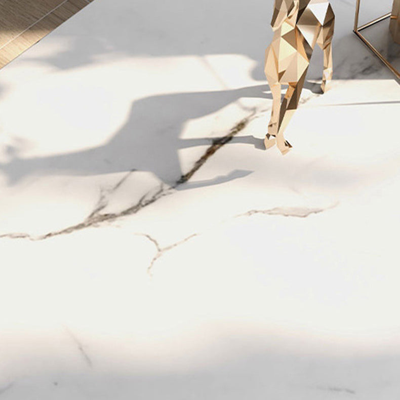 Round Marble Top Coffee Table Glam 4 Legs Coffee Cocktail Table