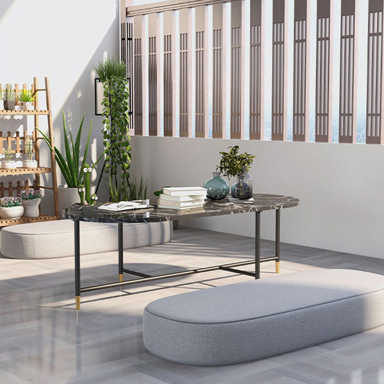 Round Marble Top Coffee Table Glam 4 Legs Coffee Cocktail Table
