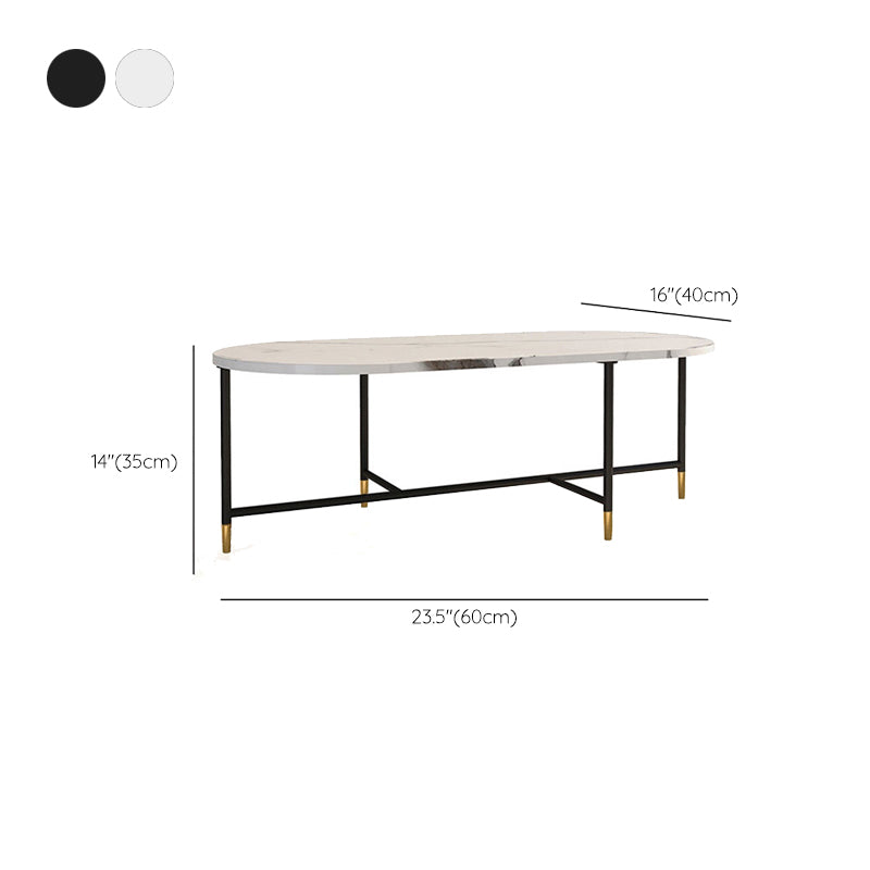 Round Marble Top Coffee Table Glam 4 Legs Coffee Cocktail Table