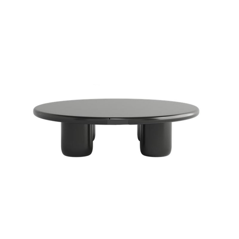 Round Wood Simple Coffee Table Nordic 4 Legs Cocktail Table - 13.8" H