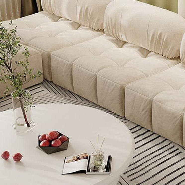 Round Wood Simple Coffee Table Nordic 4 Legs Cocktail Table - 13.8" H