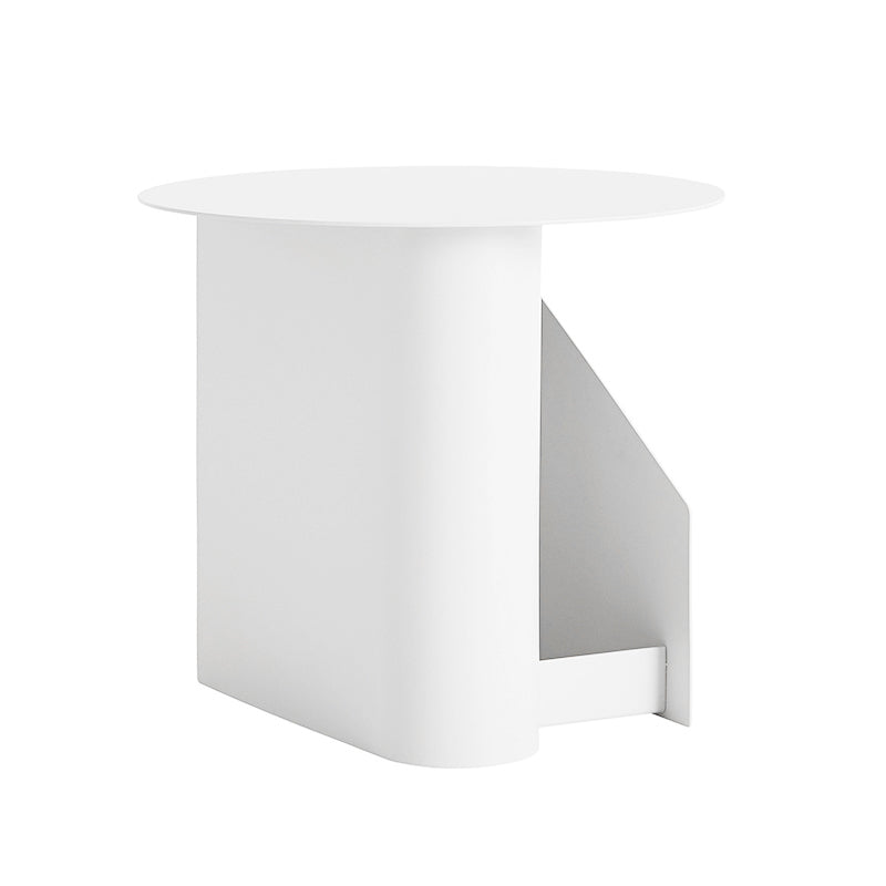 Steel Round Top Coffee Table Abstract Base Cocktail Table with Storage