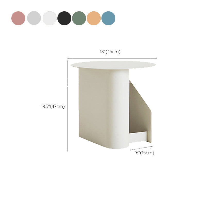 Steel Round Top Coffee Table Abstract Base Cocktail Table with Storage