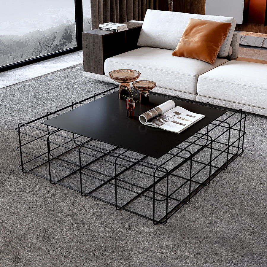 Mid-Century Modern Black Cocktail Table in Iron 1 Coffee Table