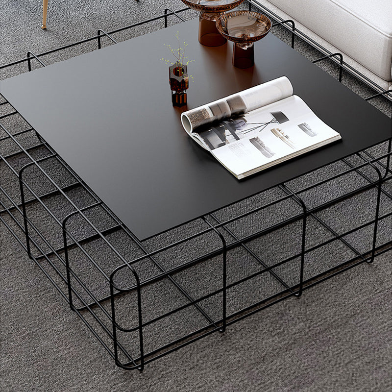 Mid-Century Modern Black Cocktail Table in Iron 1 Coffee Table