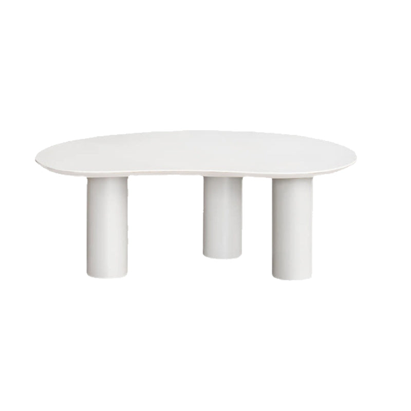 Solid Wood 3 Legs Coffee Table 13" H Cloud-Shaped Cocktail Table