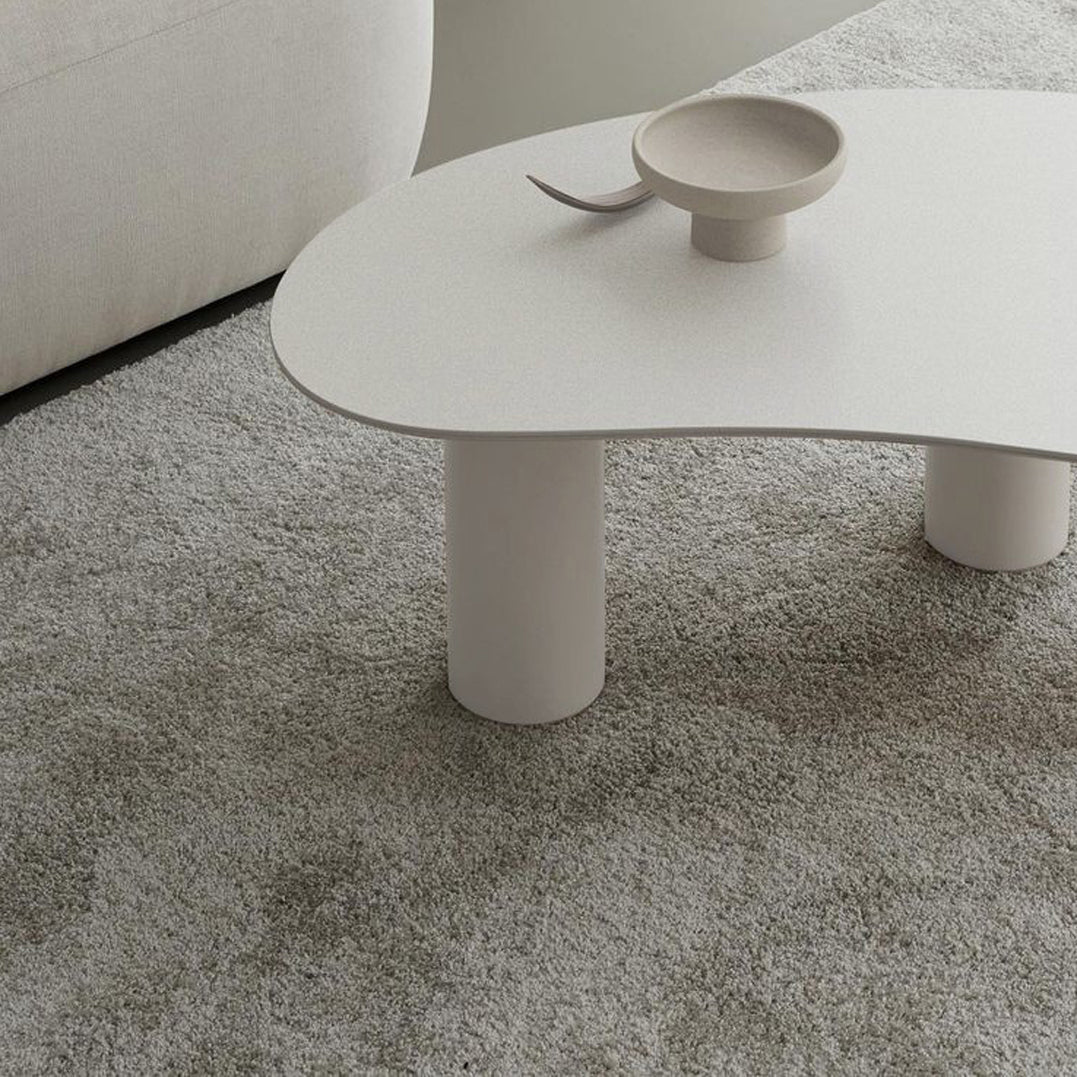 Solid Wood 3 Legs Coffee Table 13" H Cloud-Shaped Cocktail Table
