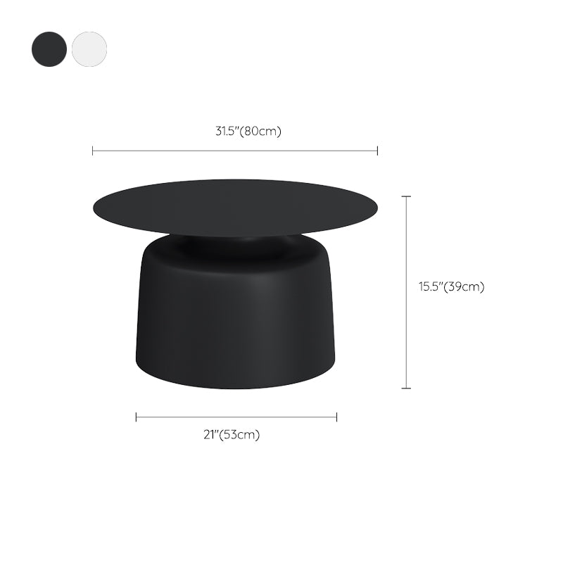 Mid-century Modern Pedestal Cocktail Table Iron Round Top Coffee Table