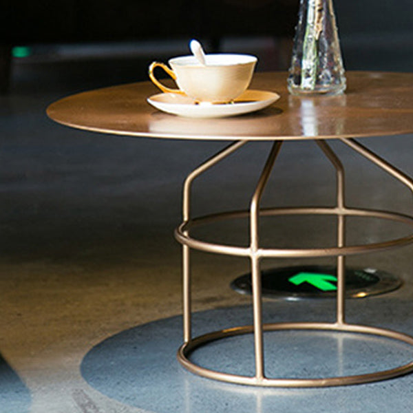 Mid-Century Modern Frame Base Cocktail Table Metal Round Coffee Table
