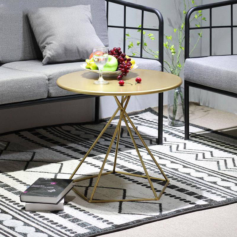 Metal Round Coffee Table Dia 21.65" inch Frame Cocktail Table