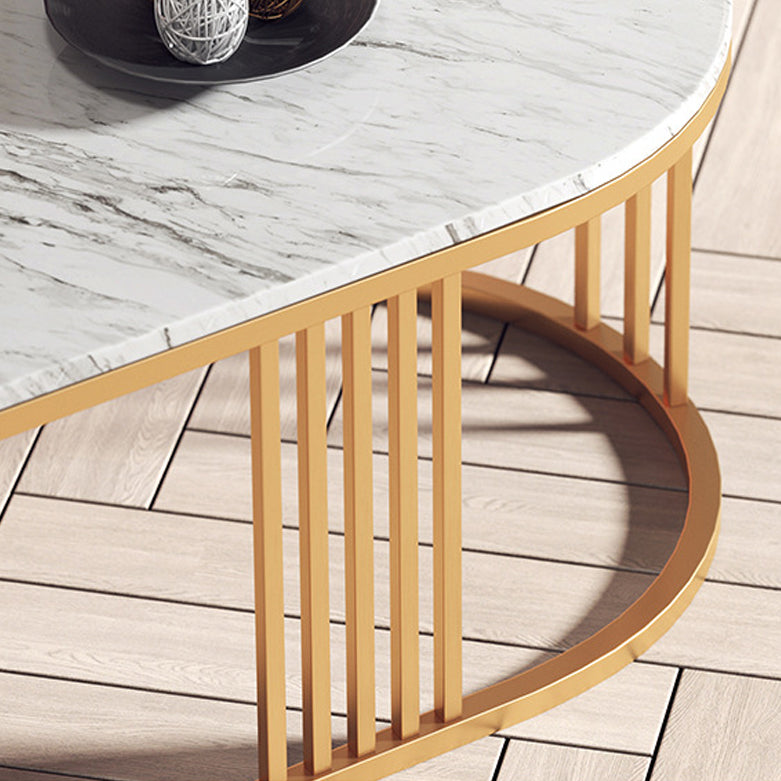 White Marble Top Coffee Table Gold Frame Coffee Cocktail Table