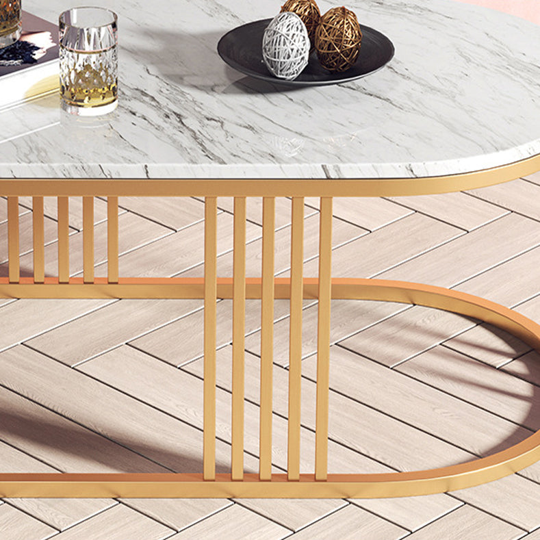 White Marble Top Coffee Table Gold Frame Coffee Cocktail Table