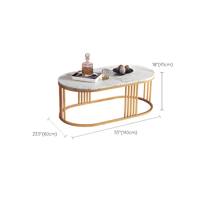 White Marble Top Coffee Table Gold Frame Coffee Cocktail Table