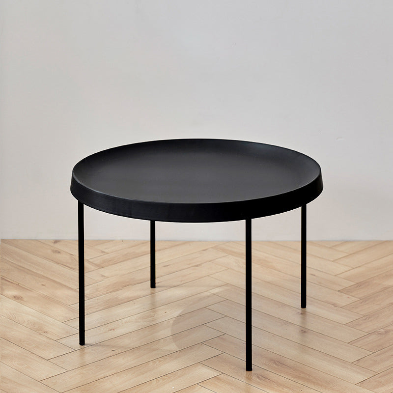 Mid-century Modern Steel Round Tray Top Coffee Table 4 Legs Cocktail Table
