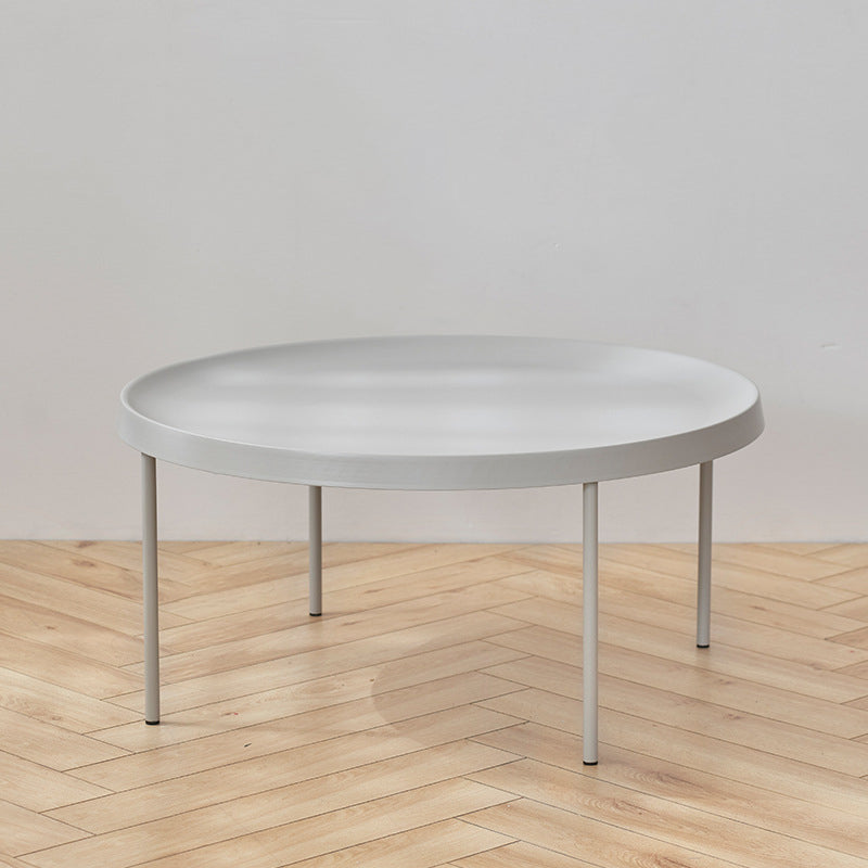 Mid-century Modern Steel Round Tray Top Coffee Table 4 Legs Cocktail Table