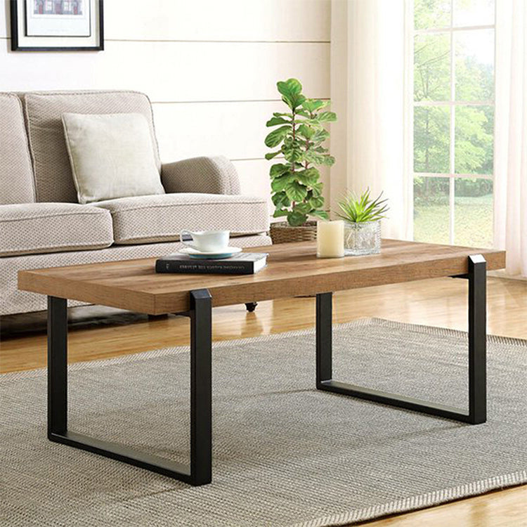 Rectangle Solid Wood Coffee Table Sled Coffee Cocktail Table