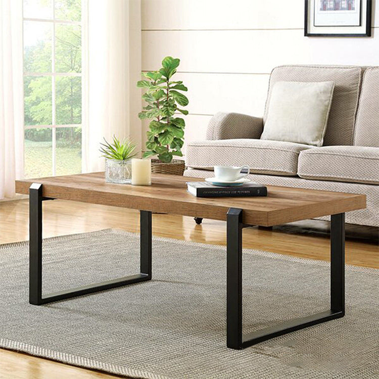 Rectangle Solid Wood Coffee Table Sled Coffee Cocktail Table