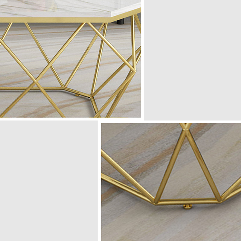 Frame Coffee Table Rectangle Marble Top Coffee Cocktail Table