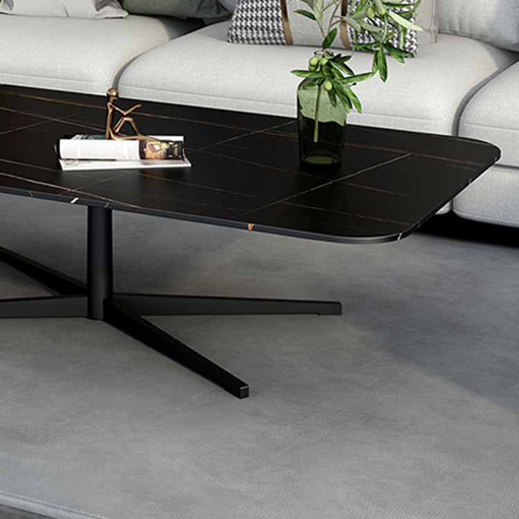 Abstract Coffee Table Rectangle Slate/Marble Top Coffee Cocktail Table