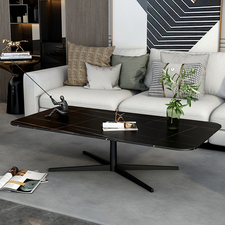 Abstract Coffee Table Rectangle Slate/Marble Top Coffee Cocktail Table