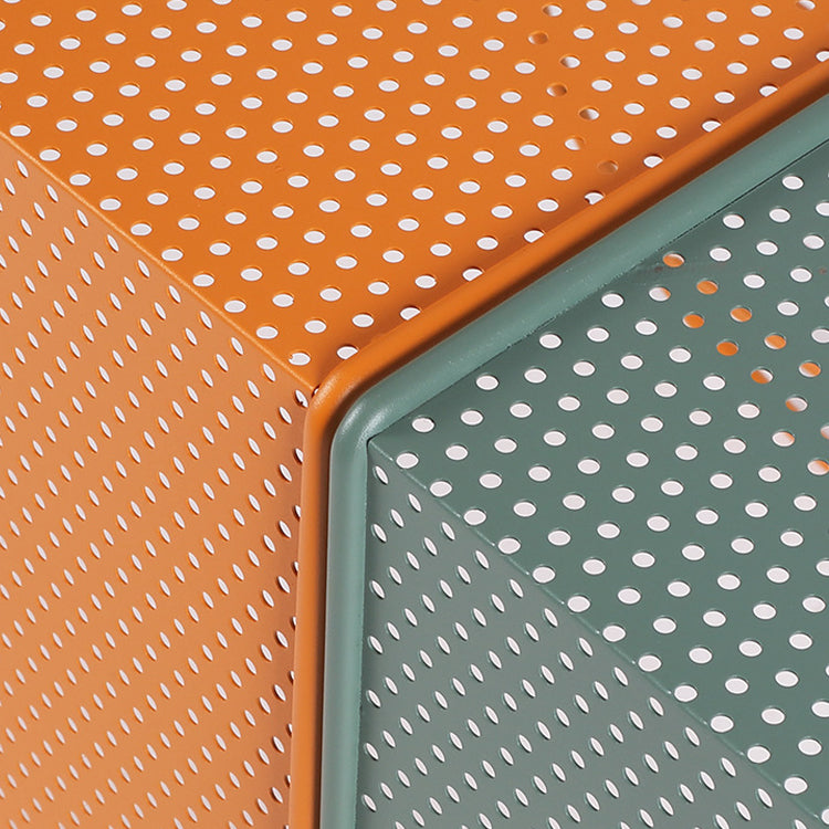 Mid-Century Modern Rectangle Coffee Table with Iron Top and Base
