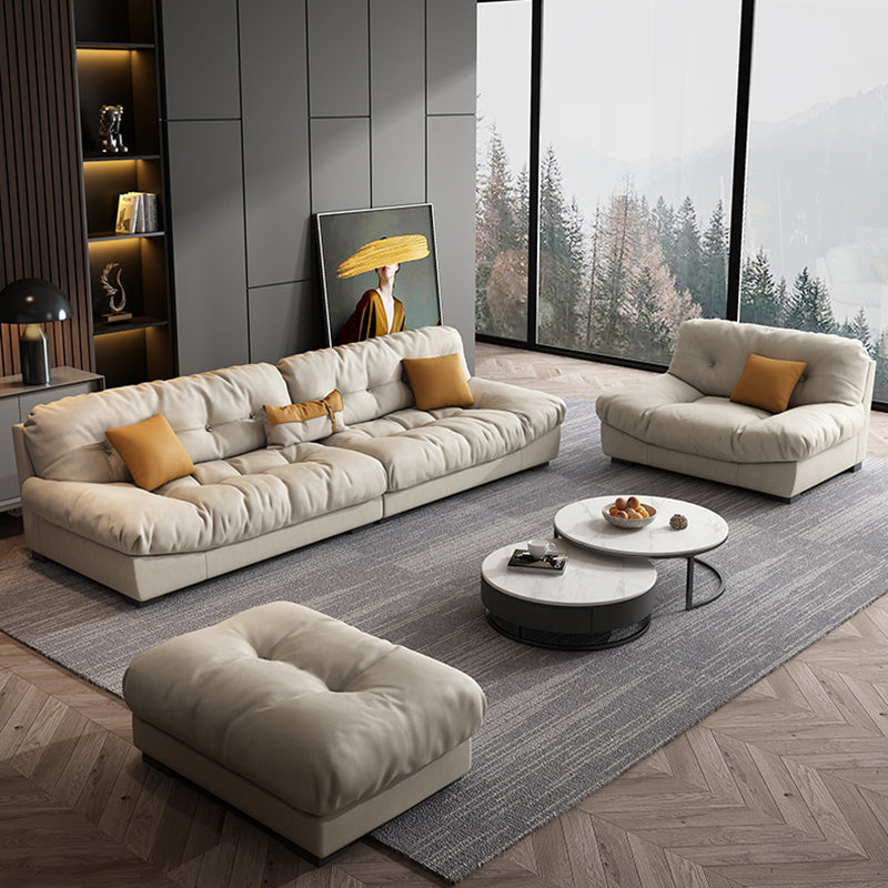 Contemporary Fabric Living Room Armless Tufted Split-Back Seating