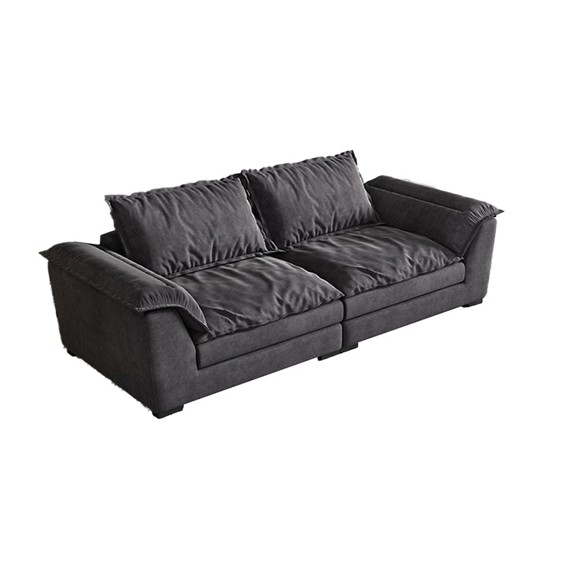 Modern Fabric Sofa with 2 Pillows Flared Arm Living Room Seating