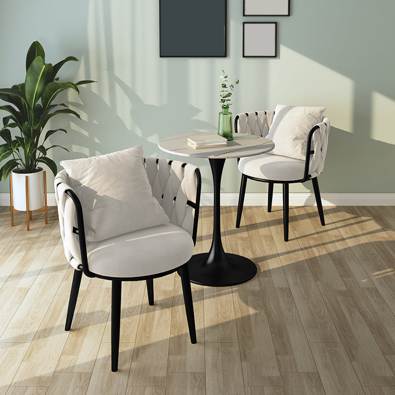 Cushion Back Lounge Chair Basic Four Leg Vanity Chair for Living Room