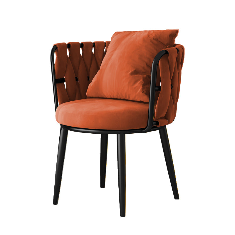 Cushion Back Lounge Chair Basic Four Leg Vanity Chair for Living Room