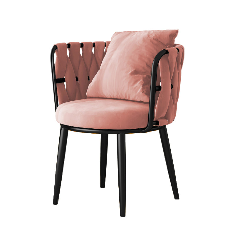 Cushion Back Lounge Chair Basic Four Leg Vanity Chair for Living Room