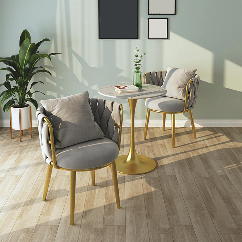 Cushion Back Lounge Chair Basic Four Leg Vanity Chair for Living Room