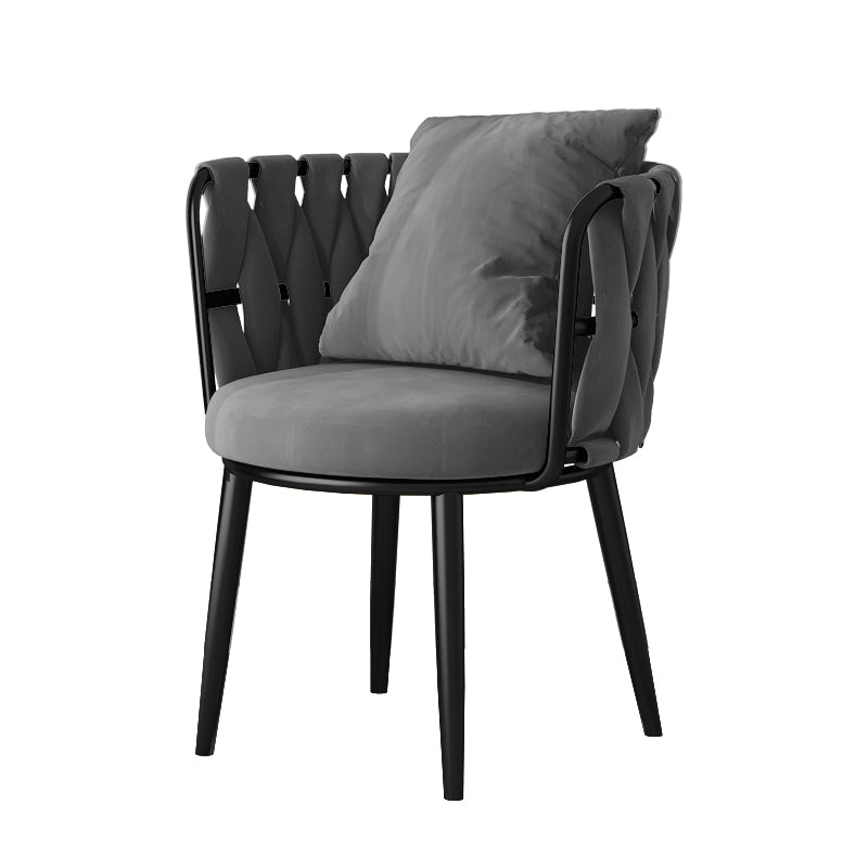 Cushion Back Lounge Chair Basic Four Leg Vanity Chair for Living Room
