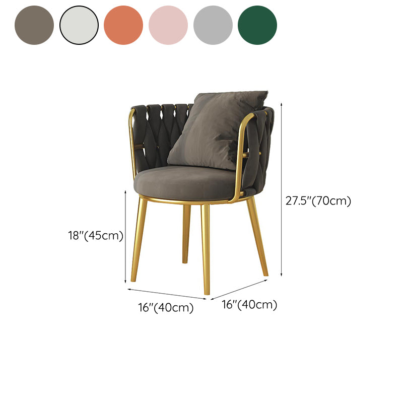 Cushion Back Lounge Chair Basic Four Leg Vanity Chair for Living Room