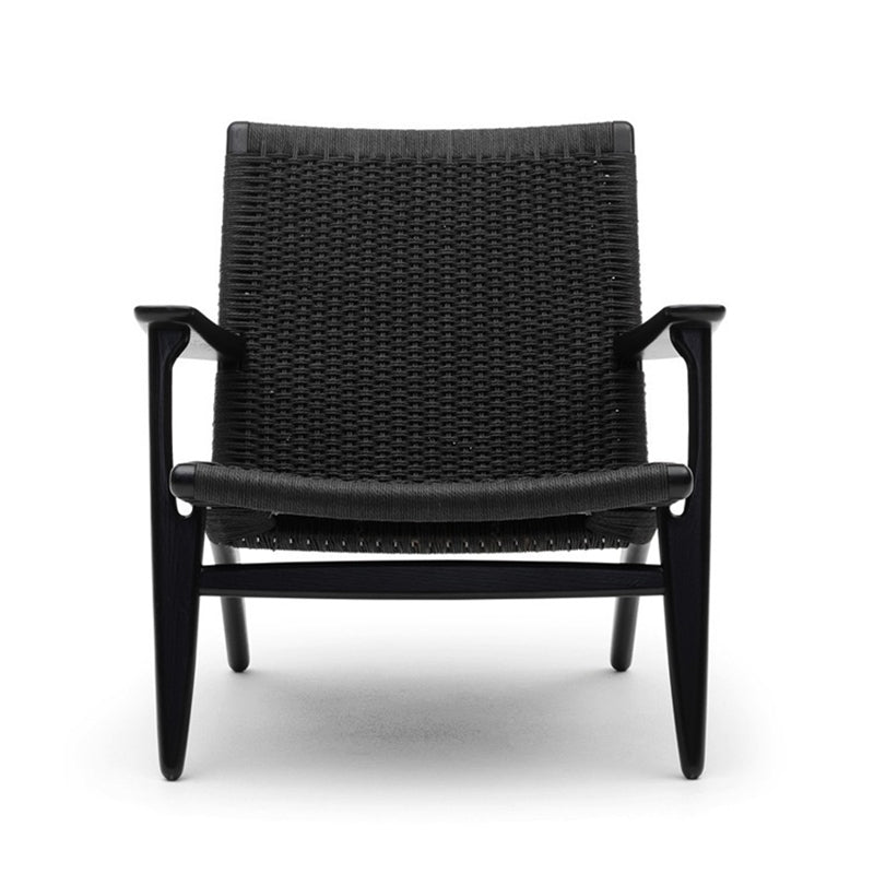 Solid Wood Frame Lounge Chair Arms Included Woven Back Chair