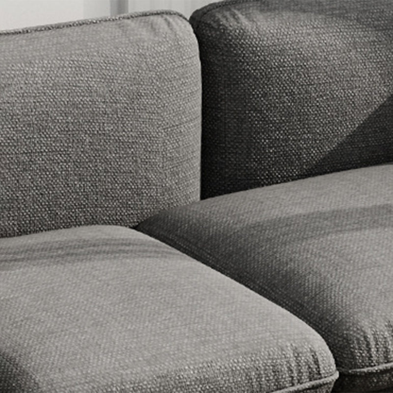 Contemporary Slipcovered Living Room Square Arm Cushions Seating