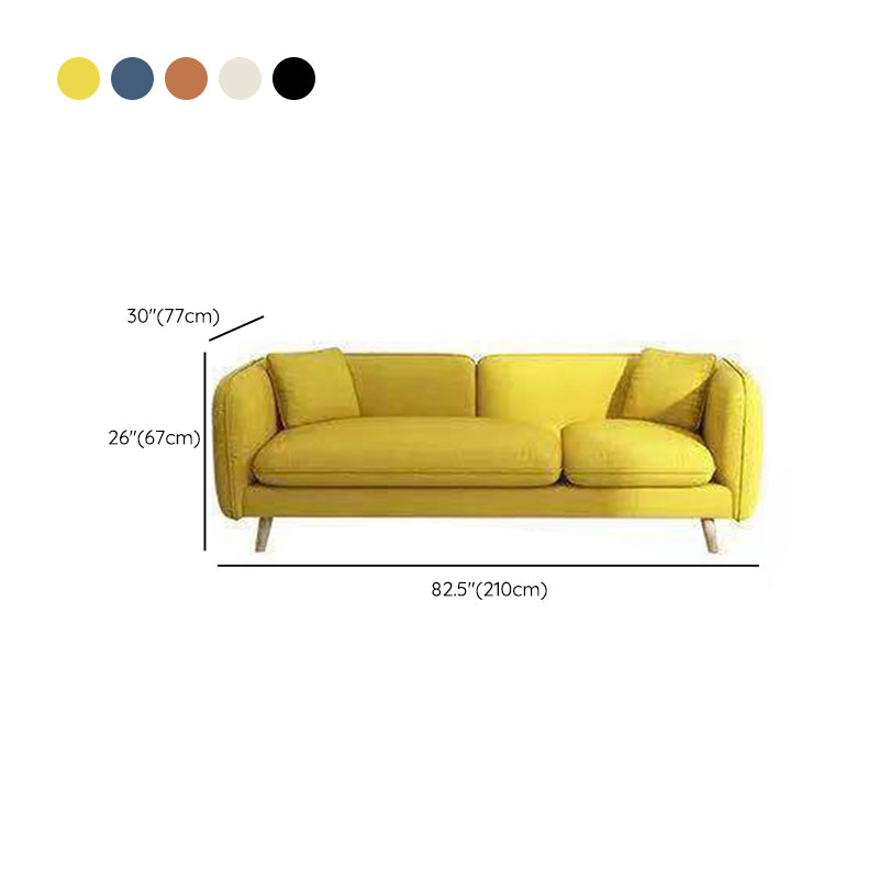 Contemporary Slipcovered Living Room Square Arm Cushions Seating