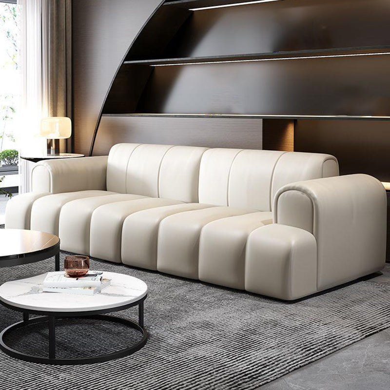 Contemporary Stationary Cushions Recessed Arm Living Room Settee