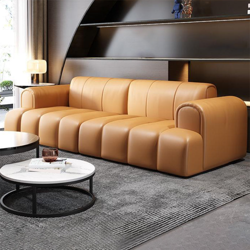Contemporary Stationary Cushions Recessed Arm Living Room Settee