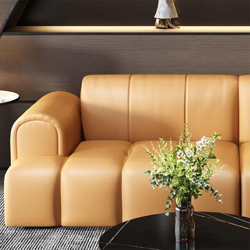 Contemporary Stationary Cushions Recessed Arm Living Room Settee