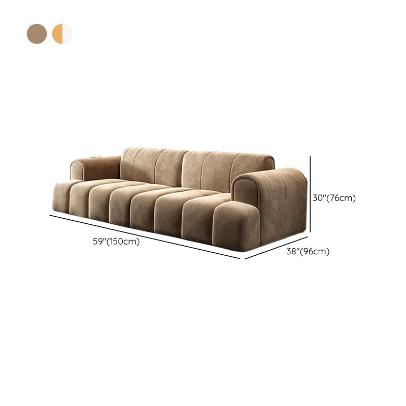 Contemporary Stationary Cushions Recessed Arm Living Room Settee